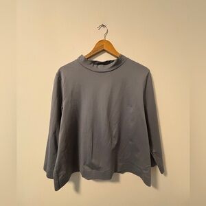 COS Slate Grey/Silver Long Sleeve Women's Top